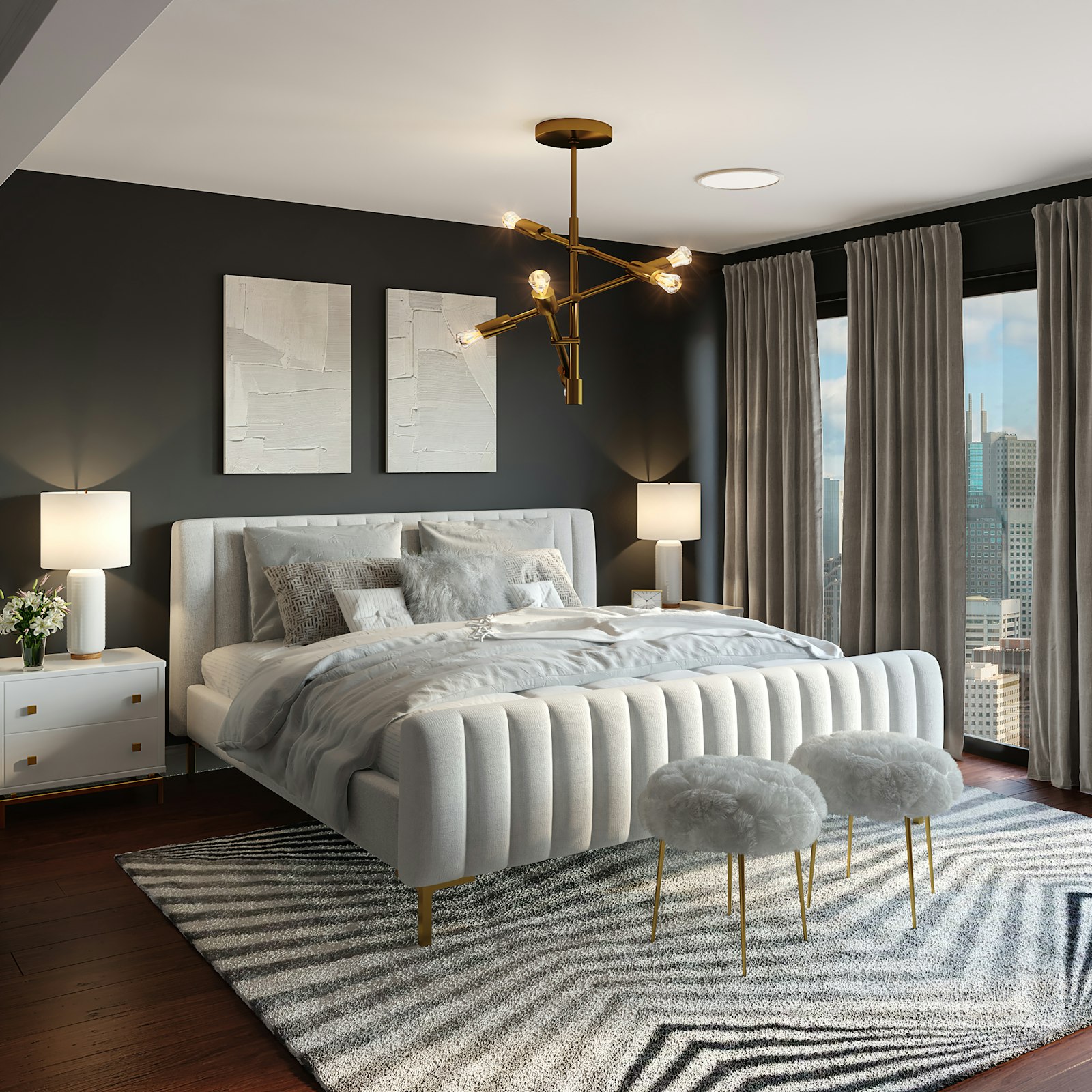 Serene, well-designed primary bedroom